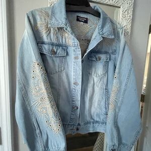Johnny Was embroidered denim jacket